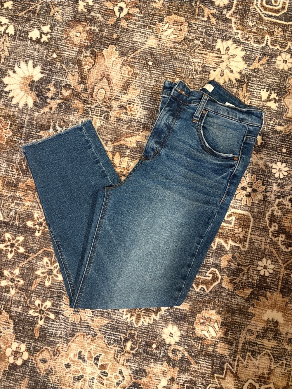 Classic Mid-Wash Straight Leg Jeans